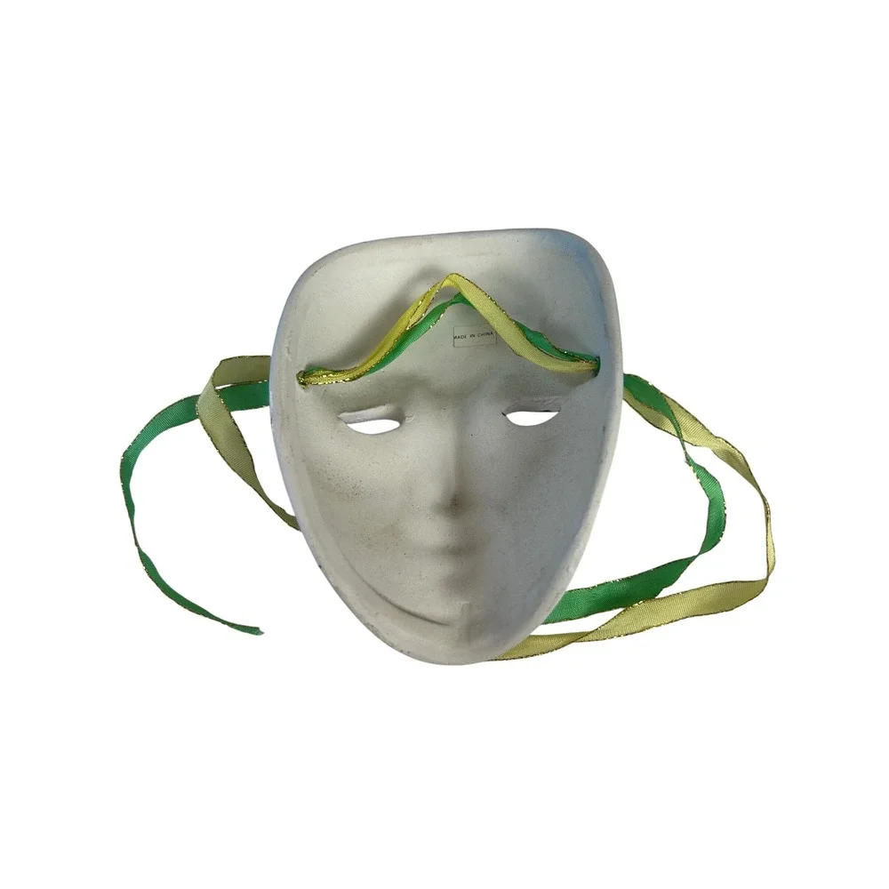 Vintage Mardi Gras Venetian Ceramic Mask 80s Wall Decor Painted‎ Glitter